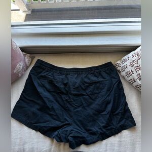 J. Crew black linen tie shorts